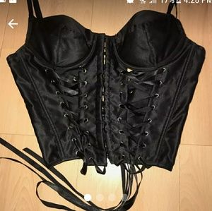 Corset Black Satin Women's size 34